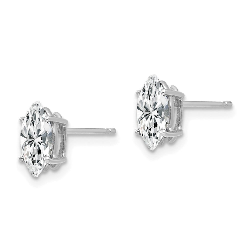14k White Gold 8x4mm Marquise Cubic Zirconia earring