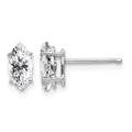 14k White Gold 8x4mm Marquise Cubic Zirconia earring