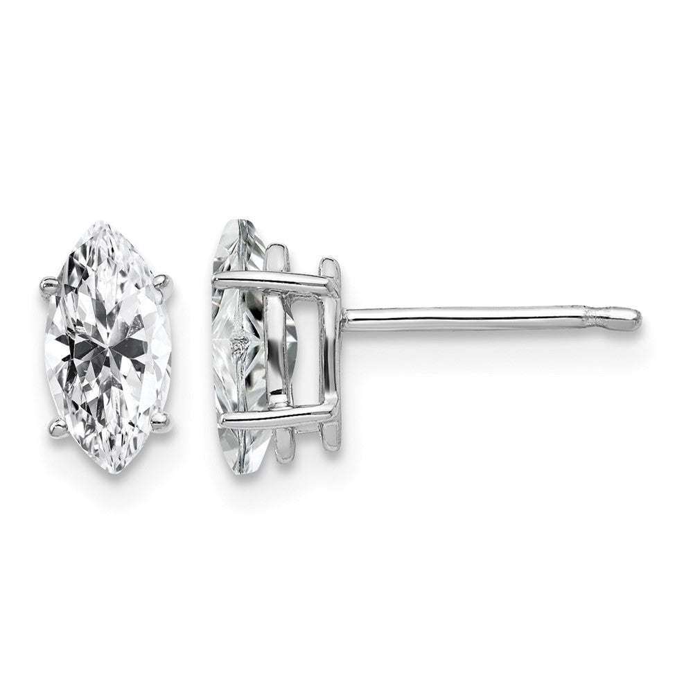 14k White Gold 8x4mm Marquise Cubic Zirconia earring