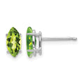 14k White Gold 8x4mm Peridot Marquise Stud Earring