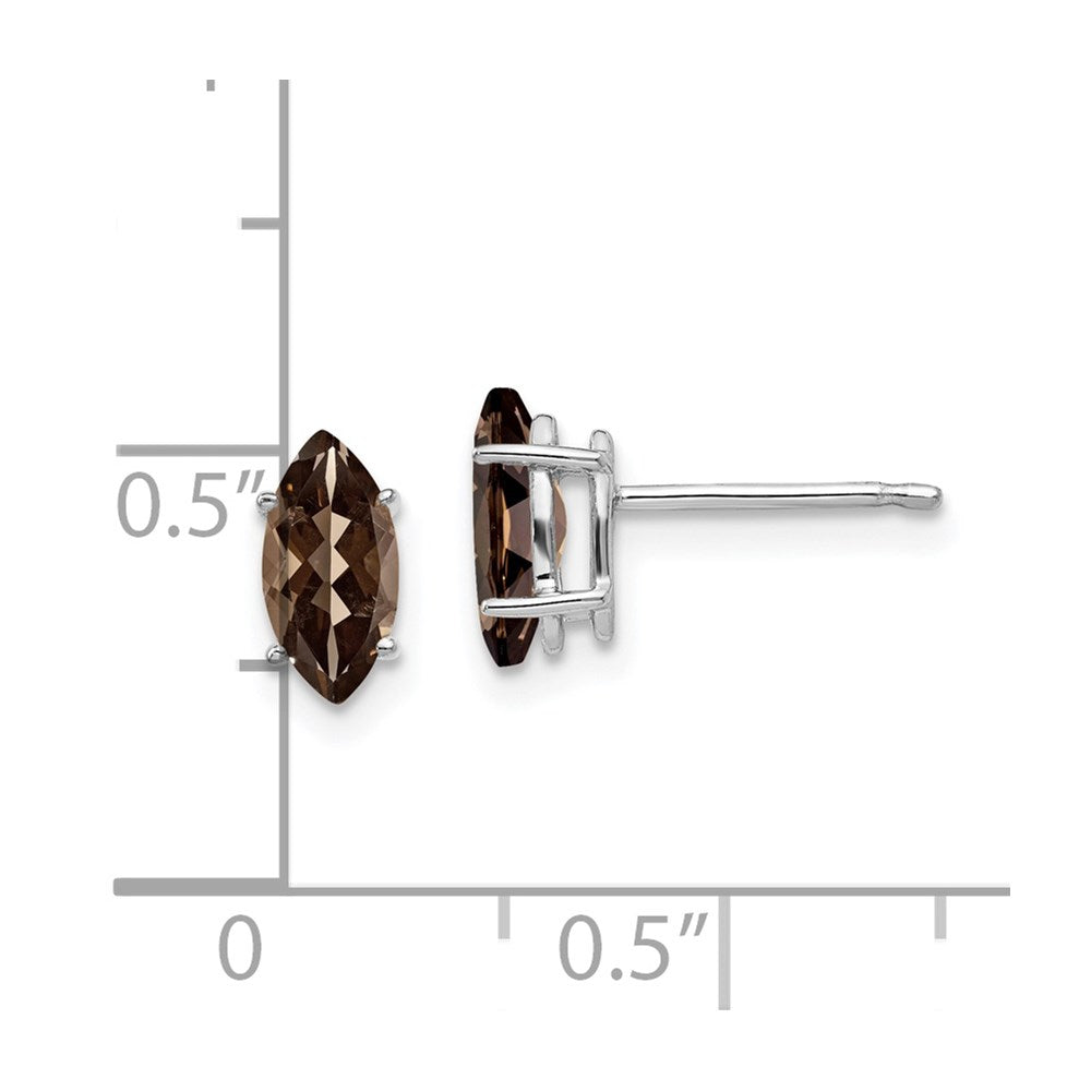 14kw 8x4mm Marquise Smoky Quartz Earring