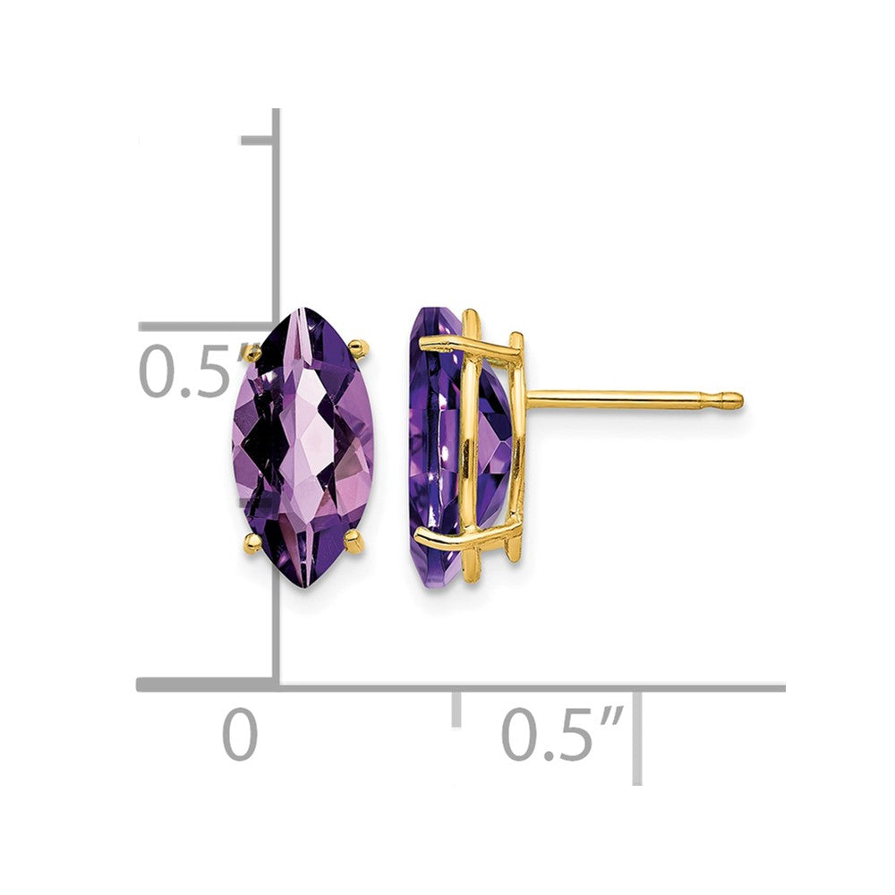 14k 10x5mm Marquise Amethyst earring