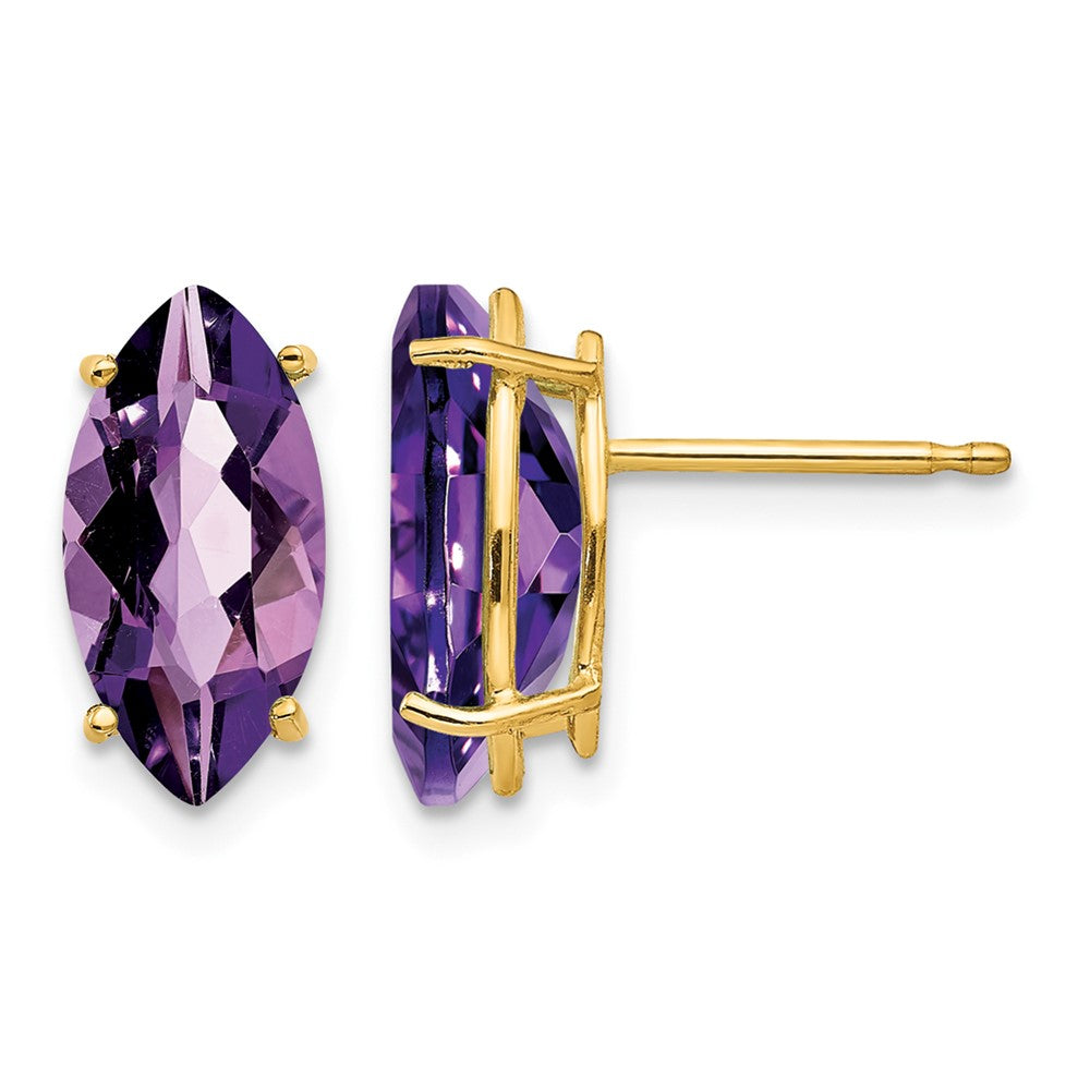 14k 10x5mm Marquise Amethyst earring