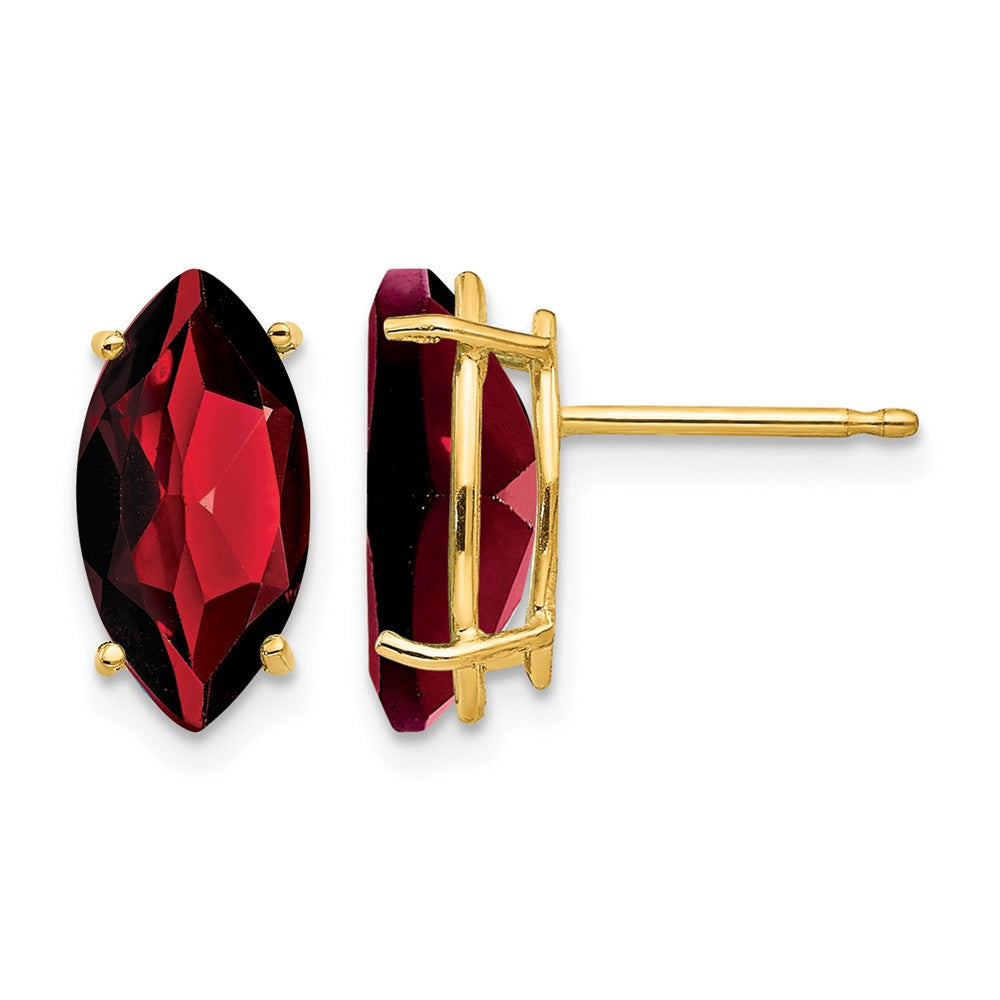 14k Garnet Marquise Stud Earring