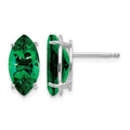 14k White Gold Mount St. Helens Marquise Stud Earring