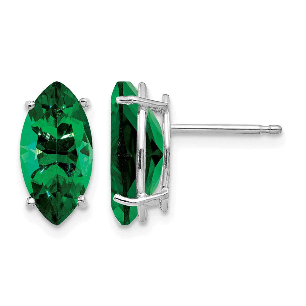 14k White Gold Mount St. Helens Marquise Stud Earring