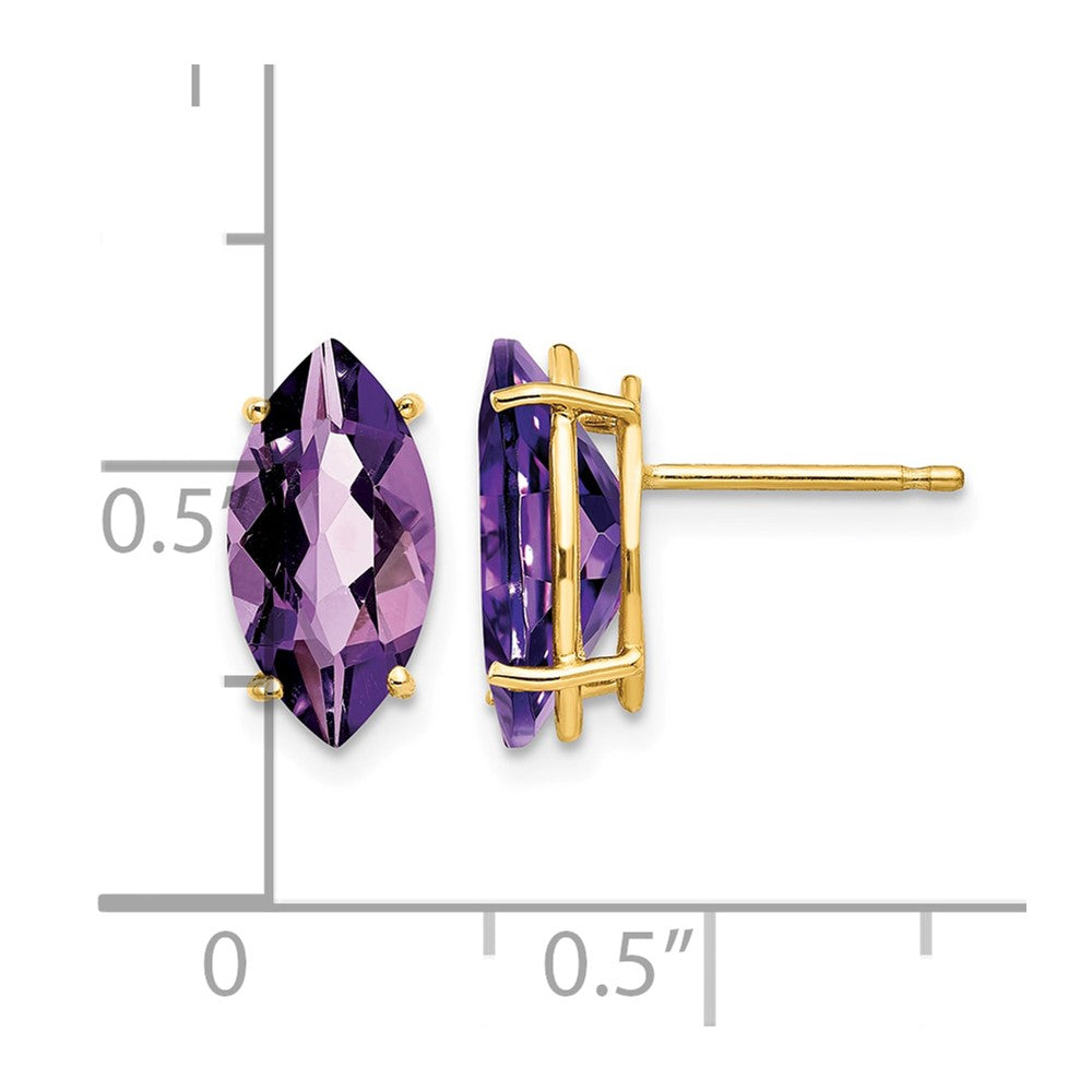 14k 12x6mm Marquise Amethyst earring