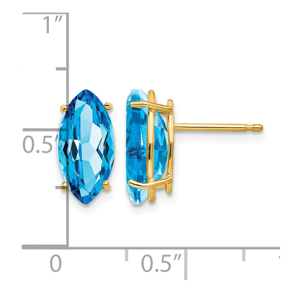 14k 12x6mm Marquise Blue Topaz earring