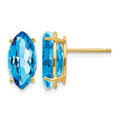 14k 12x6mm Marquise Blue Topaz earring