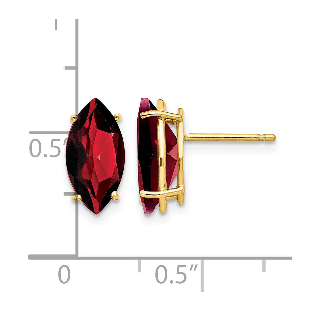 14k Garnet Marquise Stud Earring