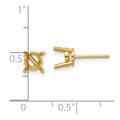 14k 6mm Cushion Earring Mountings