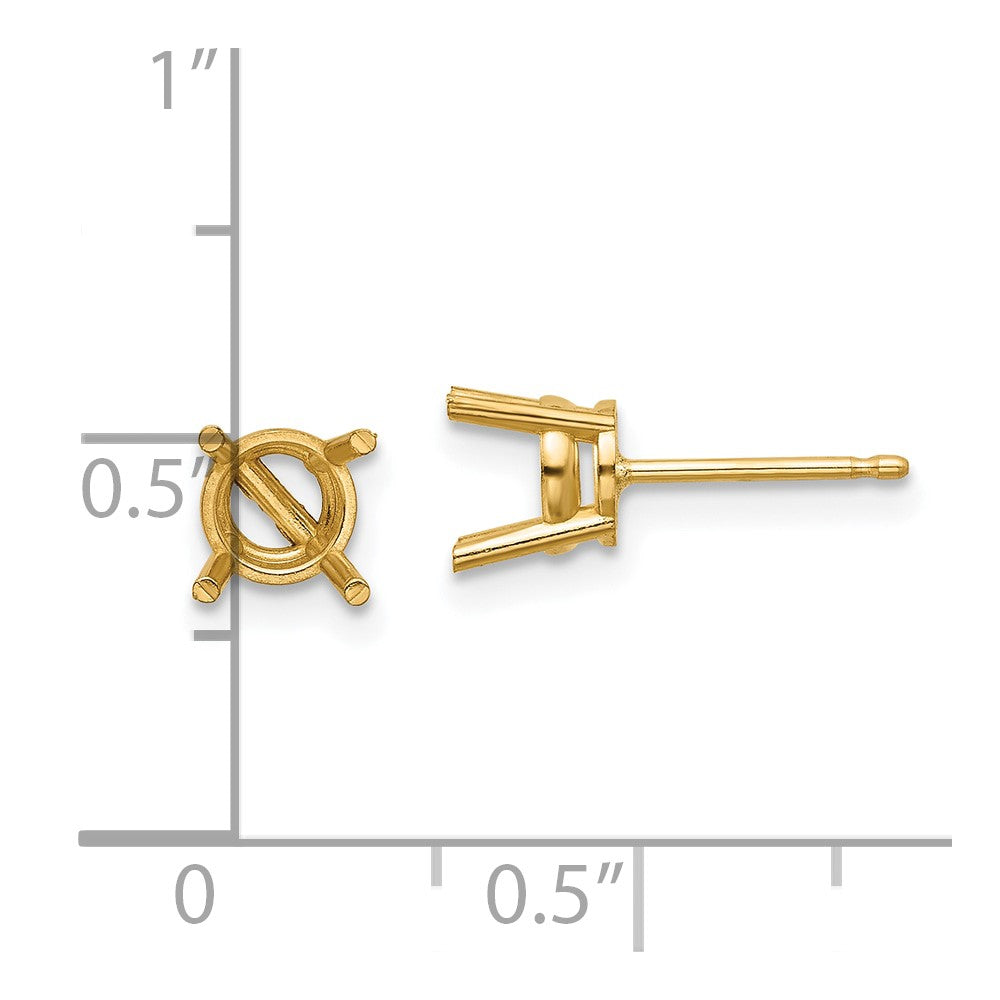 14k 6mm Cushion Earring Mountings