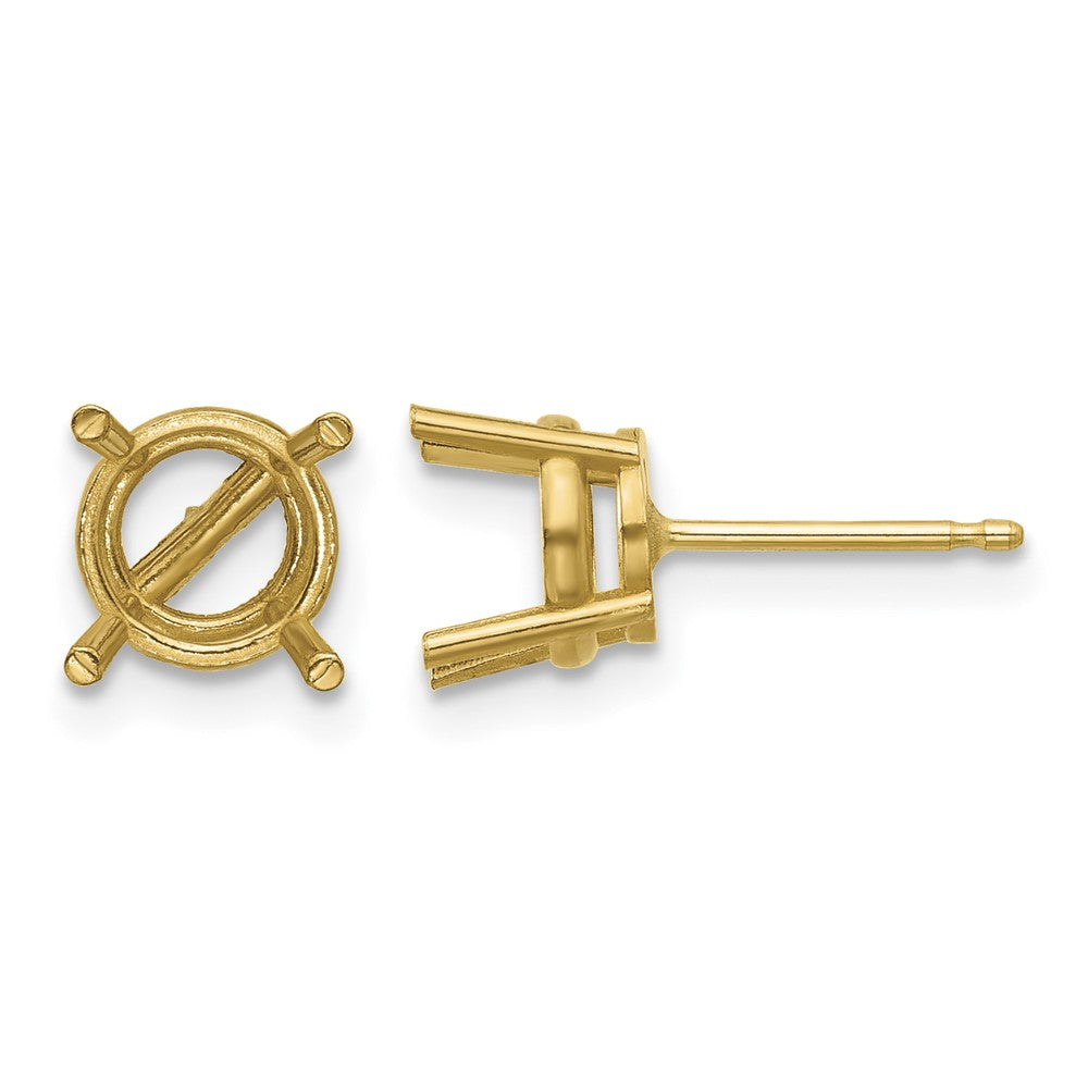14k 7mm Cushion Earring Mountings