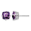 14k White Gold 7mm Cushion Earring Mounting