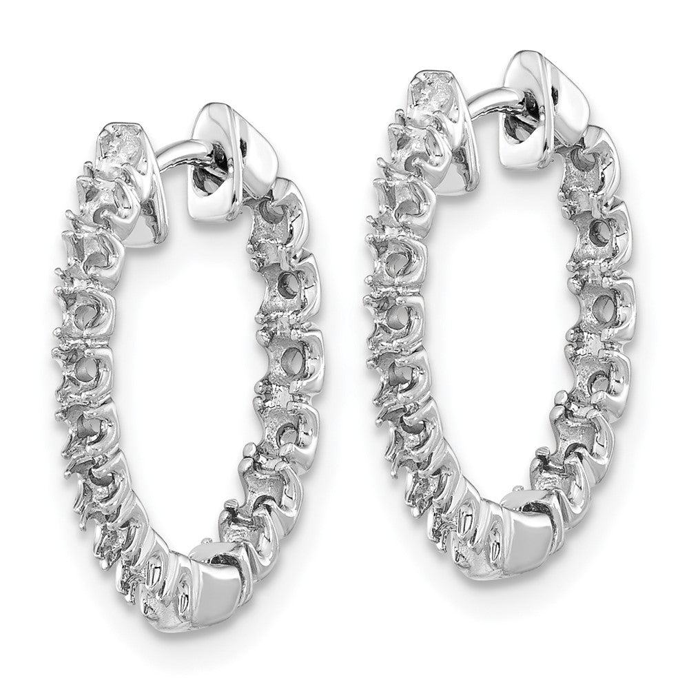 14k White Gold Diamond Hinged Hoop Earring Mountings