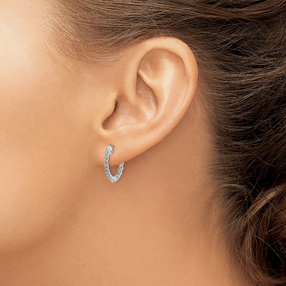 14k White Gold Diamond Hinged Hoop Earring Mountings