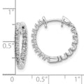 14k White Gold AAA Diamond Hinged Hoop Earrings