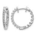 14k White Gold Diamond Hinged Hoop Earring Mountings