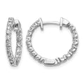 14k White Gold AA Diamond Hinged Hoop Earrings