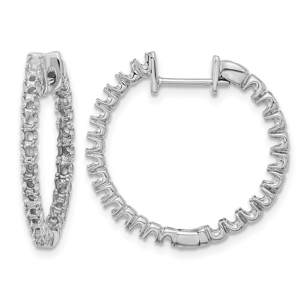 14k White Gold Diamond Hinged Hoop Earring Mountings