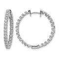 14k White Gold Diamond Hinged Hoop Earring Mountings