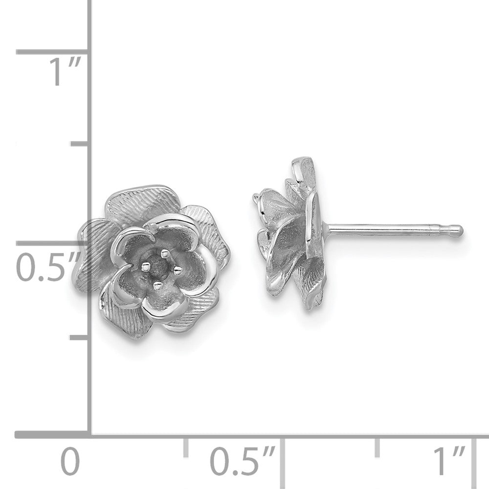 14k White Gold Fancy Diamond Flower Earring Mountings