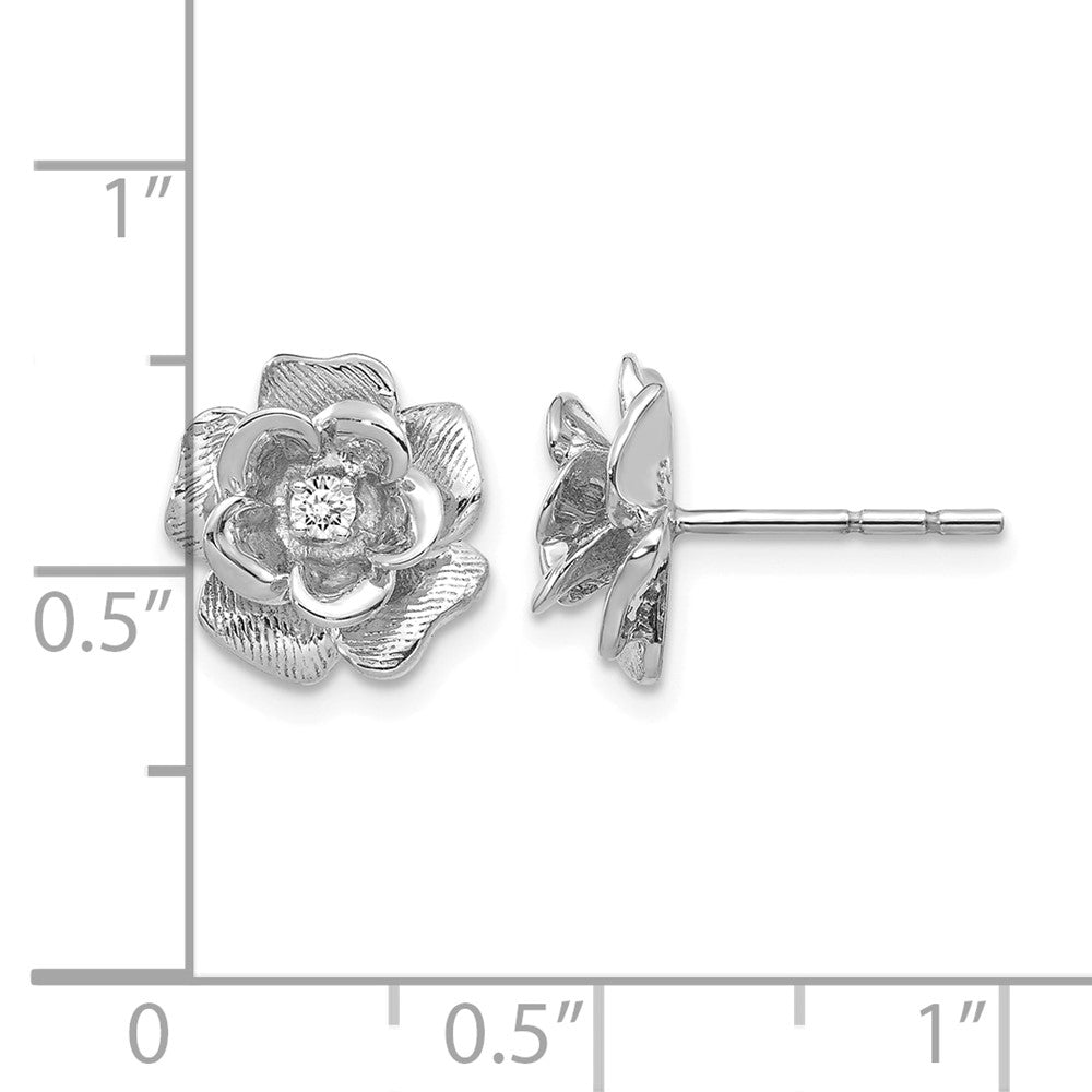 14k White Gold A Diamond earring