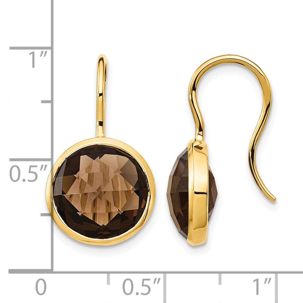 14k Smoky Quartz Dangle Earrings