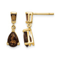 14k Gold Smoky Quartz Post Earrings
