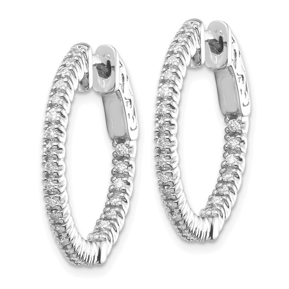 14k White Gold Round Hoop w/Safety Clasp Earring Mountings