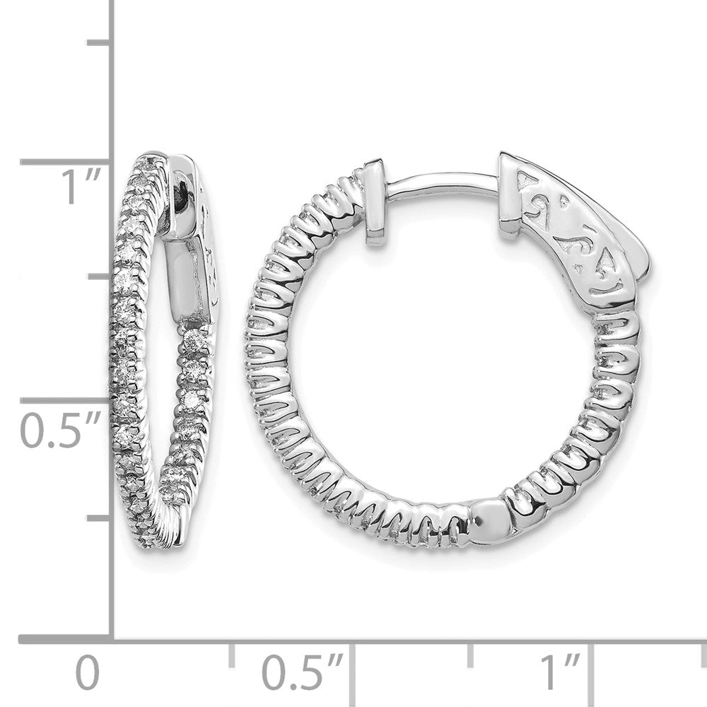 14k White Gold Round Hoop w/Safety Clasp Earring Mountings