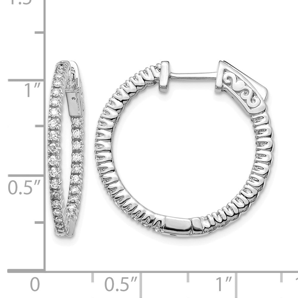 14k White Gold Round Hoop w/Safety Clasp Earring Mountings