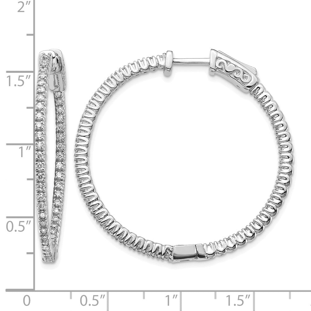 14k White Gold Round Hoop w/Safety Clasp Earring Mountings