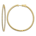 14k Diamond Round Hoop w/Safety Clasp Earrings