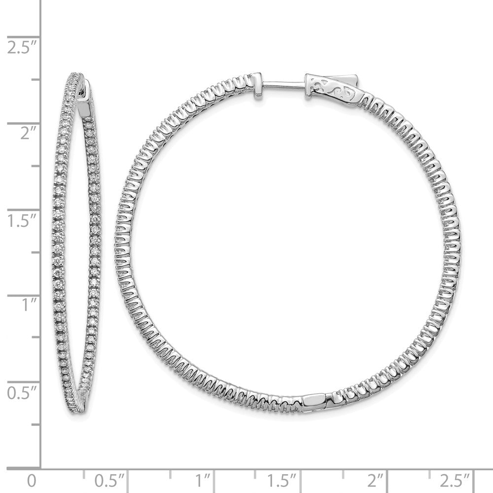 14k White Gold Round Hoop w/Safety Clasp Earring Mountings