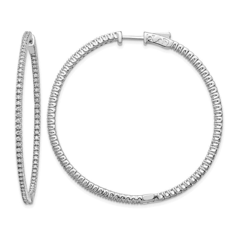 14k White Gold Round Hoop w/Safety Clasp Earring Mountings