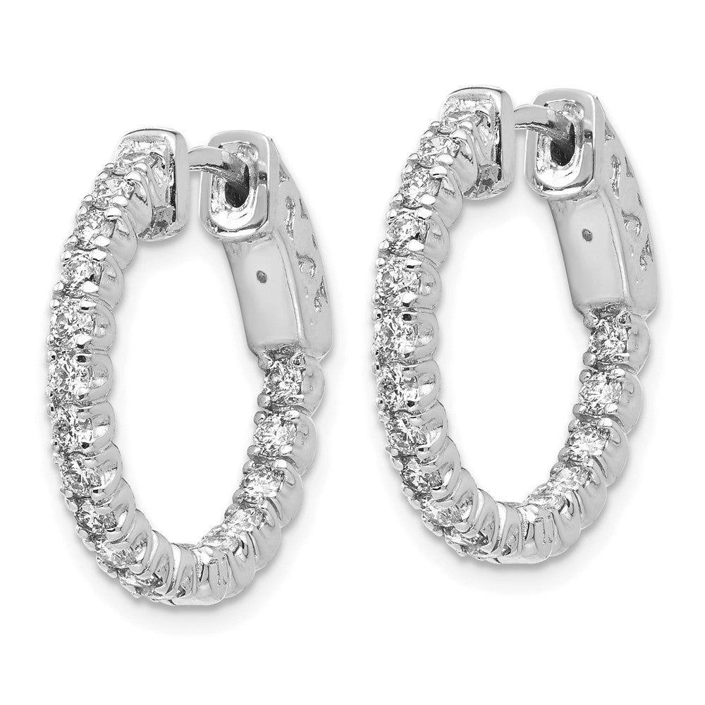 14k White Gold Round Hoop w/Safety Clasp Earring Mountings