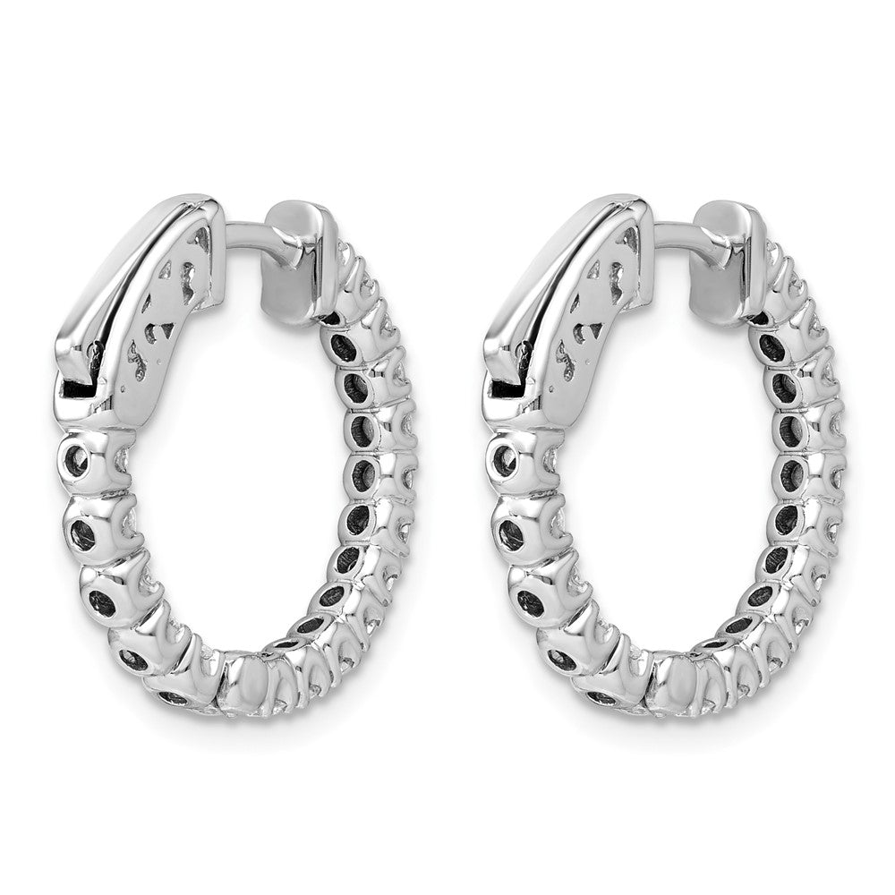 14k White Gold Round Hoop w/Safety Clasp Earring Mountings