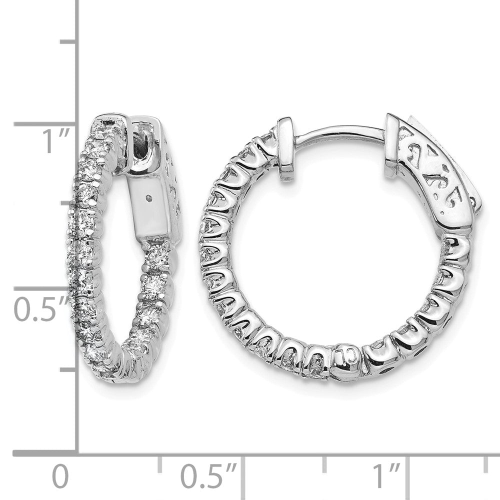 14k White Gold Round Hoop w/Safety Clasp Earring Mountings