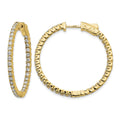 14k Diamond Round Hoop w/Safety Clasp Earrings