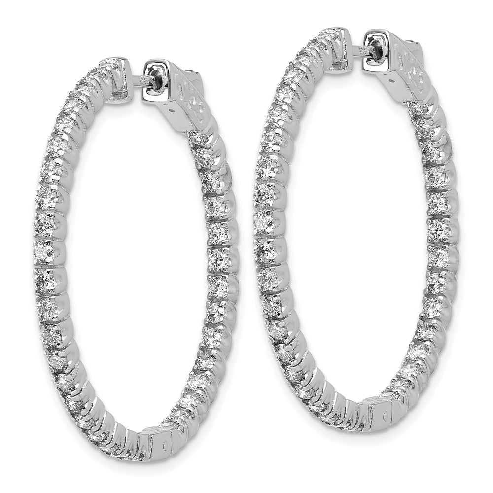 14k White Gold Round Hoop w/Safety Clasp Earring Mountings