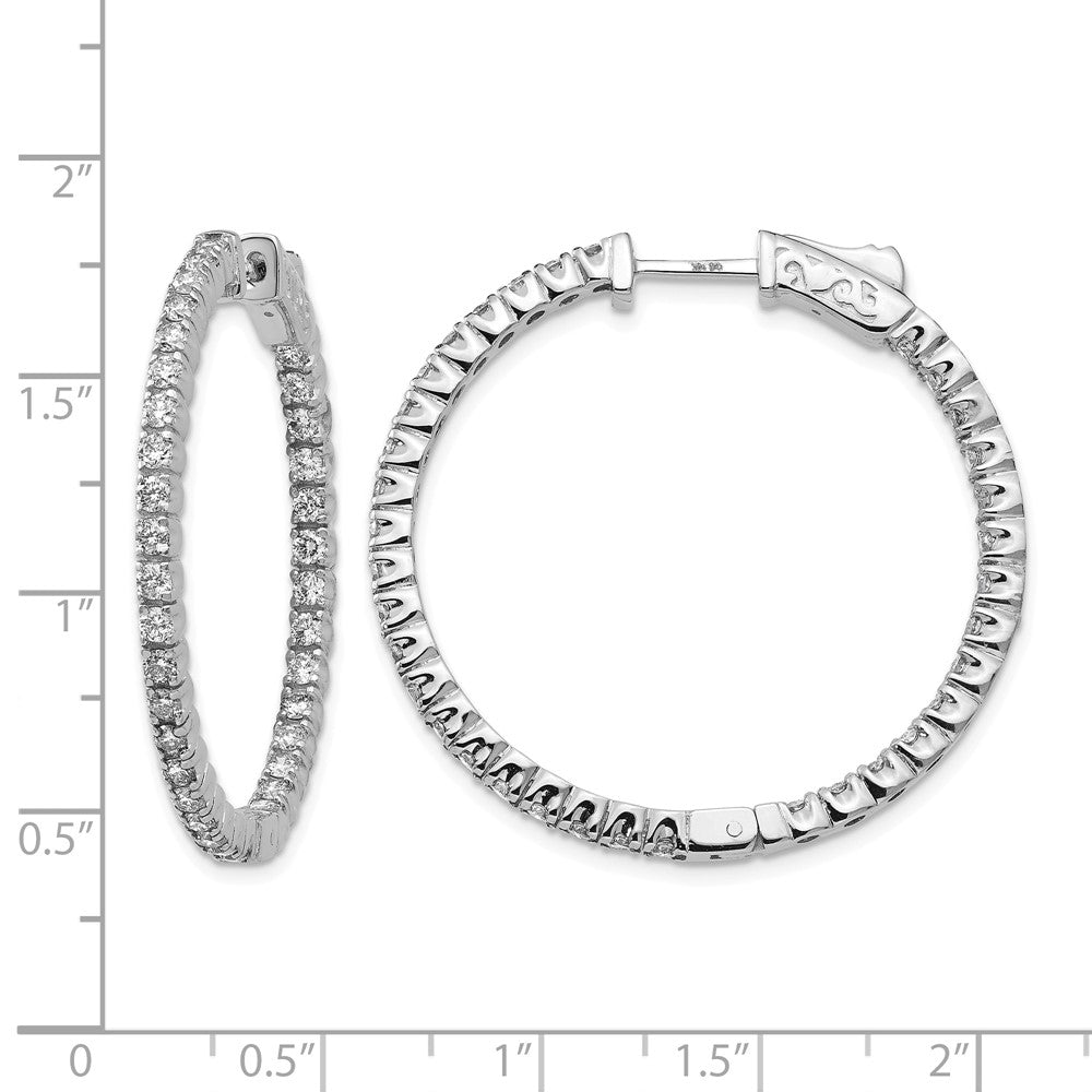 14k White Gold Round Hoop w/Safety Clasp Earring Mountings
