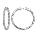 14k White Gold Round Hoop w/Safety Clasp Earring Mountings