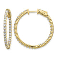 14k Diamond Round Hoop w/Safety Clasp Earrings