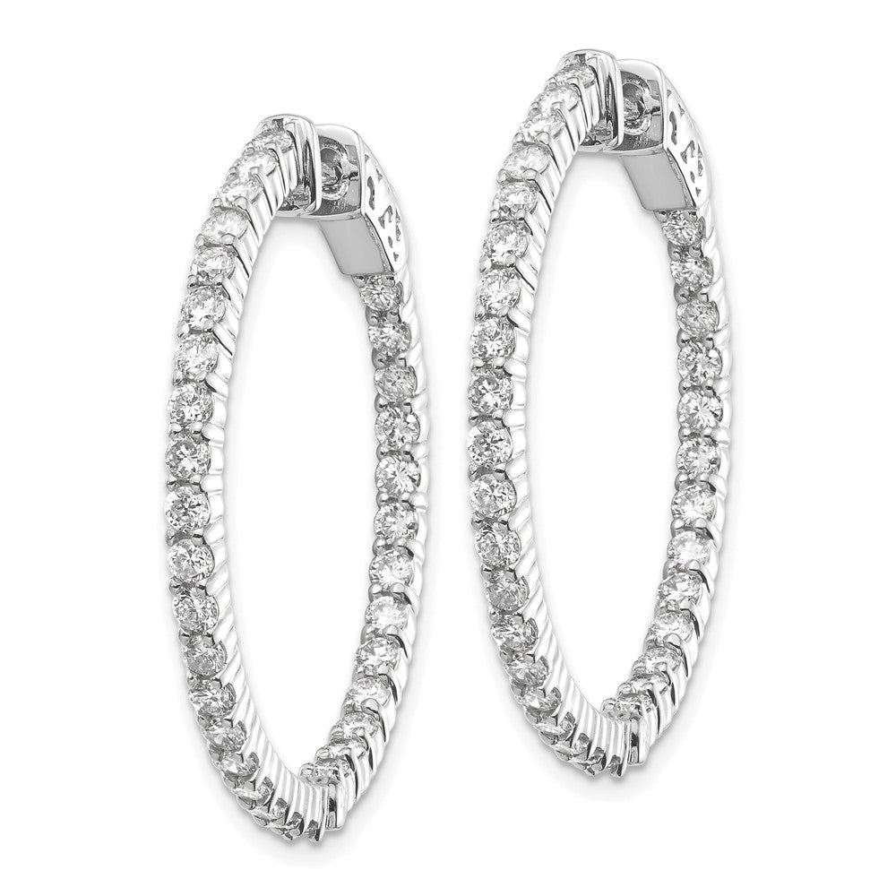 14k White Gold Round Hoop w/Safety Clasp Earring Mountings