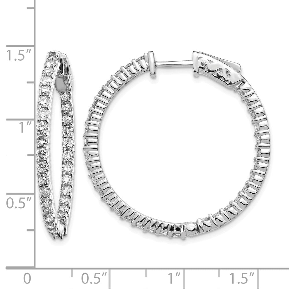 14k White Gold Round Hoop w/Safety Clasp Earring Mountings