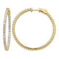 14k Diamond Round Hoop w/Safety Clasp Earrings
