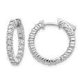 14k White Gold Round Hoop w/Safety Clasp Earring Mountings