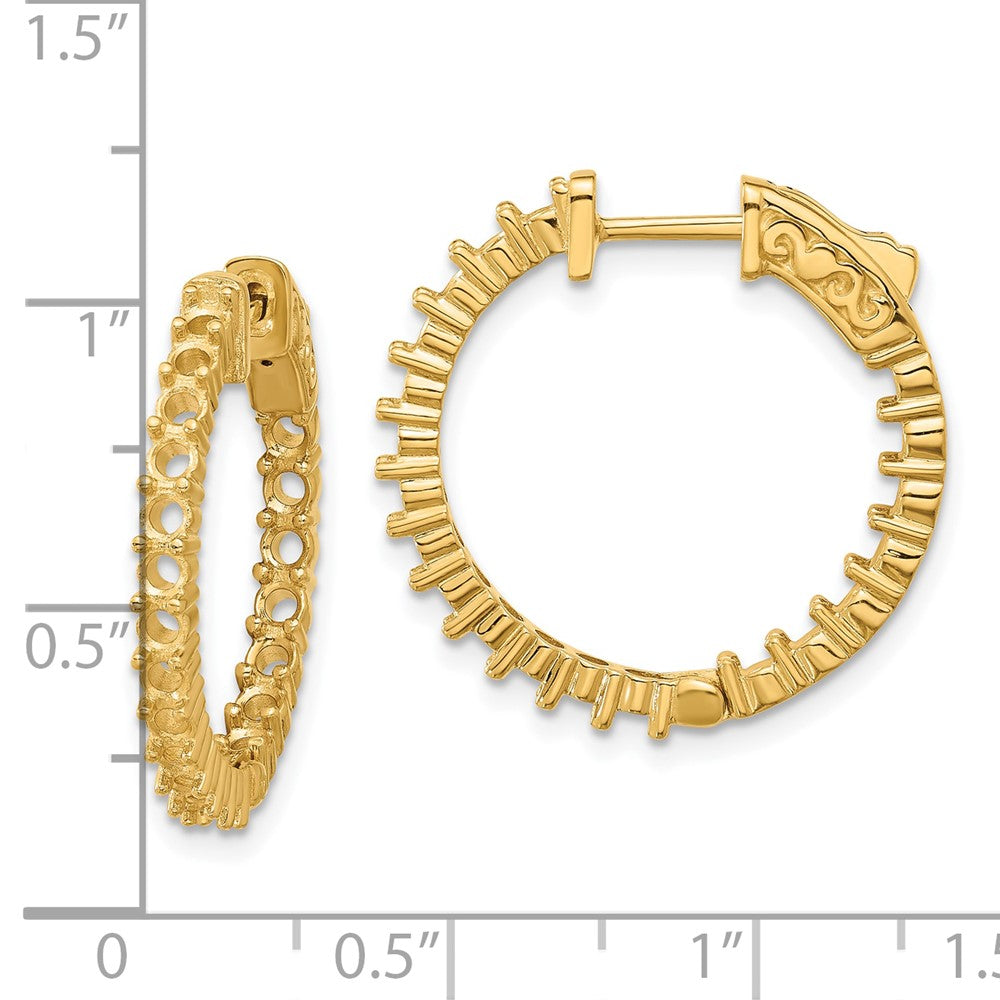 14k Round Hoop w/Safety Clasp Earring Mountings