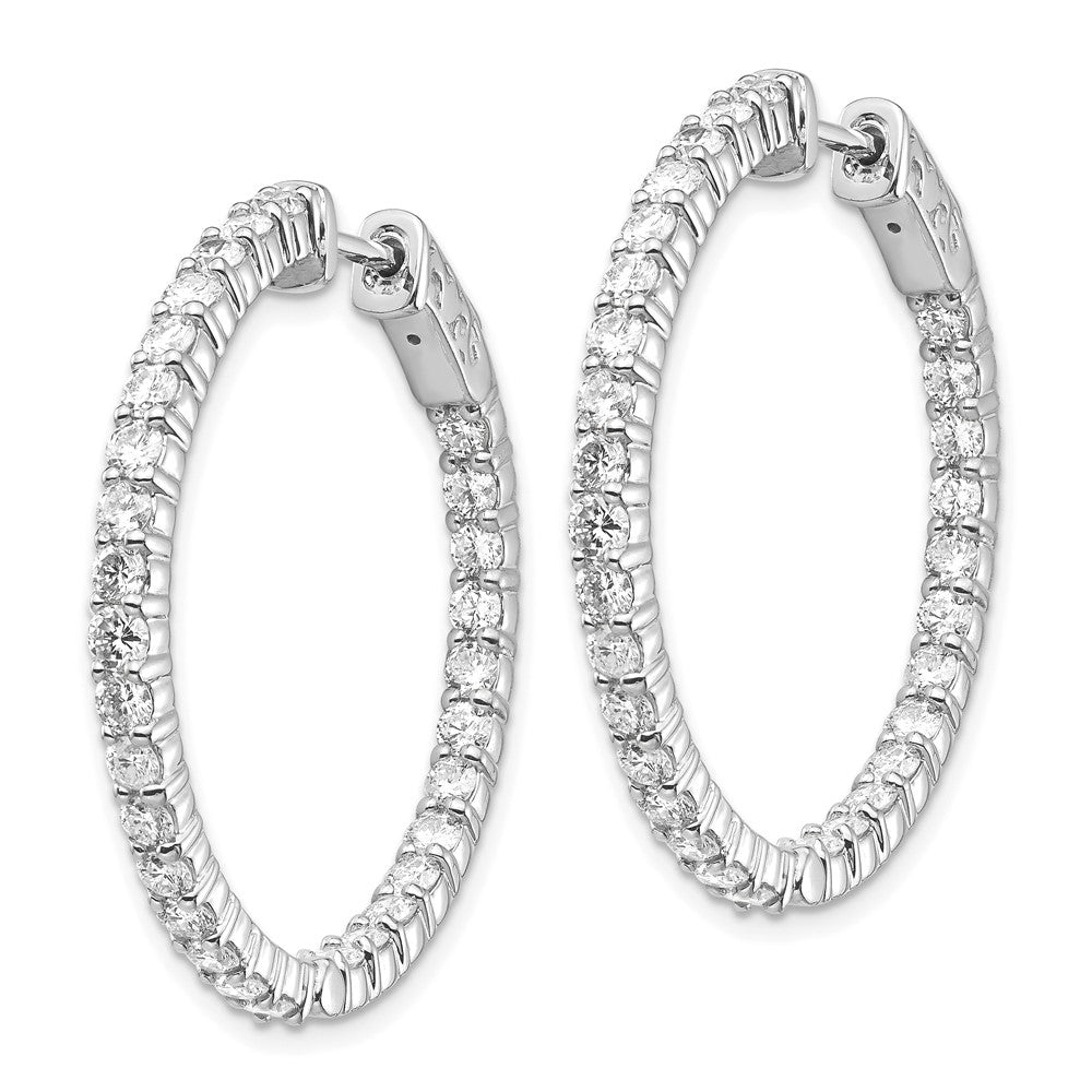 14k White Gold Round Hoop w/Safety Clasp Earring Mountings